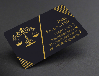 Altın sarısı avukat kartvizit >>500 Adet Siyah Plike Altın&Gümüş Yaldızlı Lüks Kartvizit_VİPözel